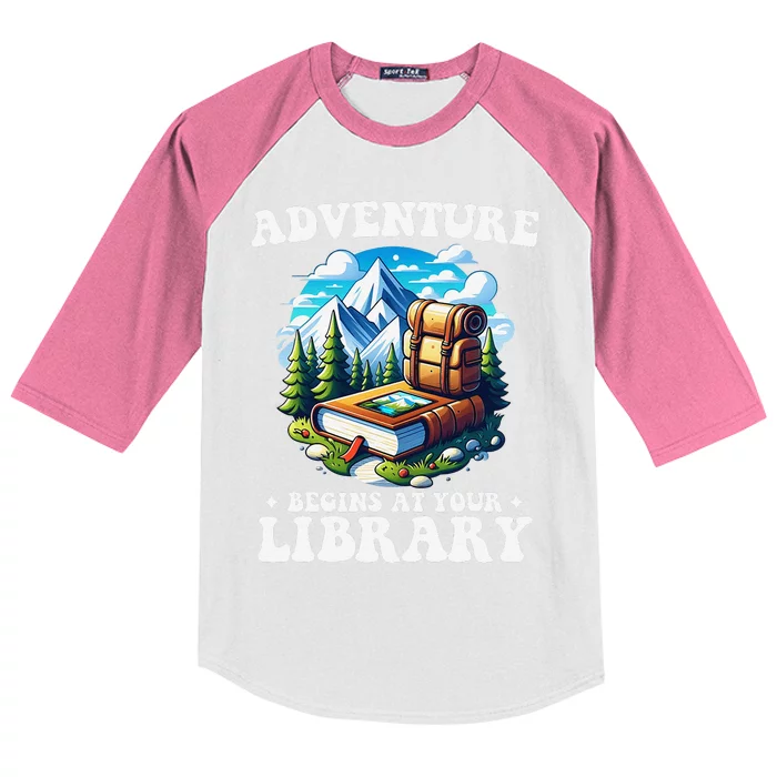 Summer Reading Program 2024 Adventure Begins At Your Library Kids Colorblock Raglan Jersey