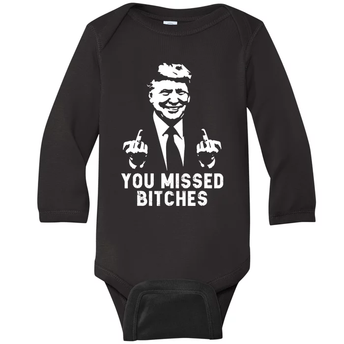 Shot Republican Pro Trump President 2024 Baby Long Sleeve Bodysuit