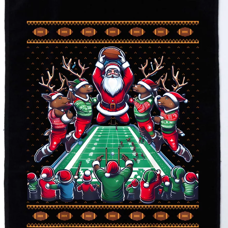 Santa Reindeer Play American Football Christmas Football Fan Platinum Collection Golf Towel