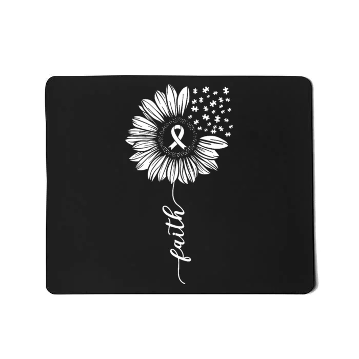 Sunflower Ribbon Purple AlzheimerS Awareness Mousepad