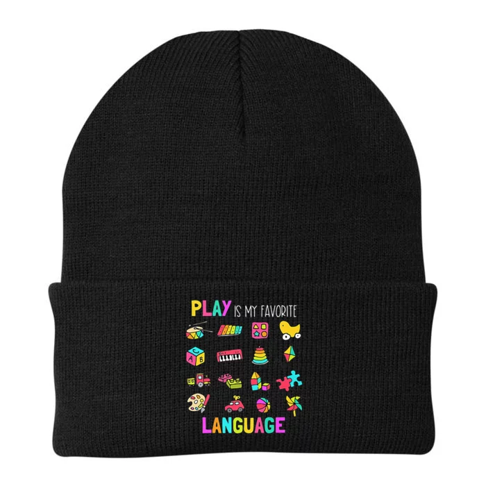 Speech Rapy Play Is My Favorite Language Slp Rapist Knit Cap Winter Beanie