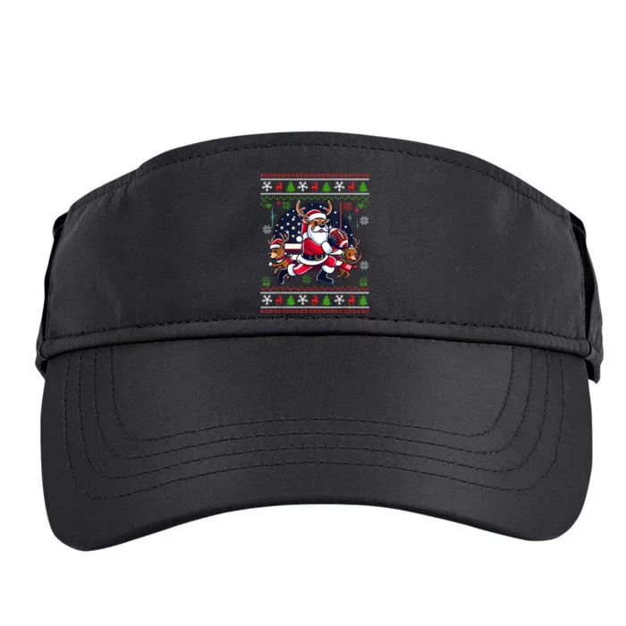 Santa Reindeer Play American Football Ugly Christmas Adult Drive Performance Visor