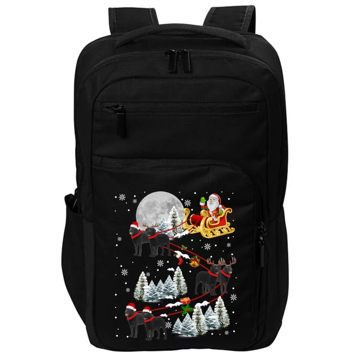 Santa Riding Reindeer Black Labrador Retriever Sleigh Xmas Gift Impact Tech Backpack