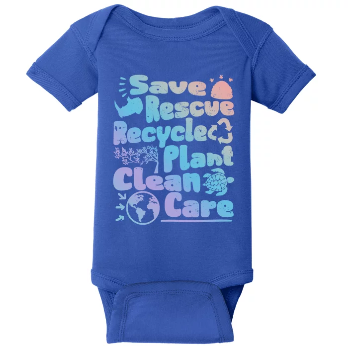 Save Rescue Recycle Plan Clean Care Climate Change Meaningful Gift Baby Bodysuit