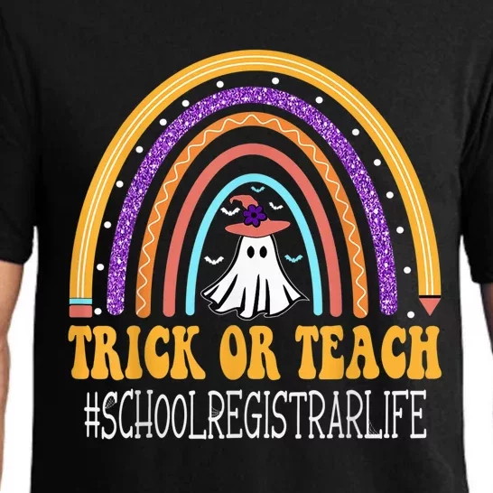 School Registrar Rainbow Trick or teach Funny Halloween Pajama Set