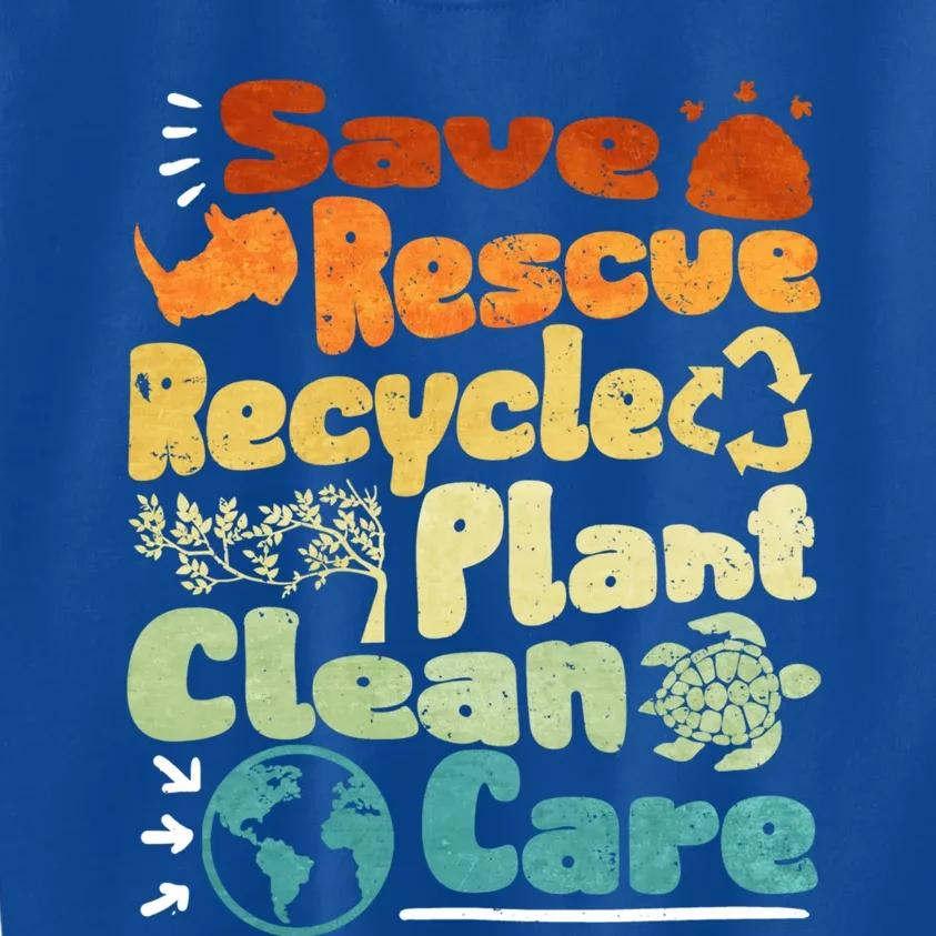 Save Rescue Recycle Plan Clean Care Climate Change Gift Kids Sweatshirt