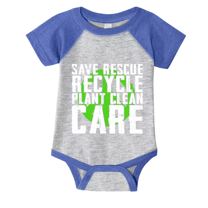 Save Rescue Recycle Plant Clean Care Happy Earth Day Gift Infant Baby Jersey Bodysuit