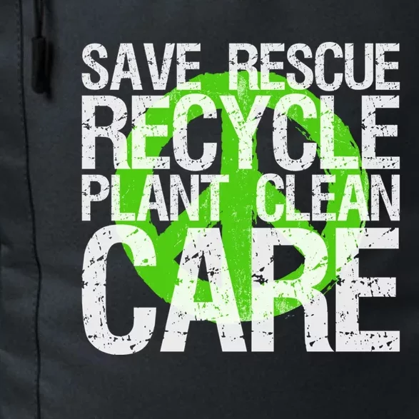 Save Rescue Recycle Plant Clean Care Gift Earth Awareness Gift Daily Commute Backpack