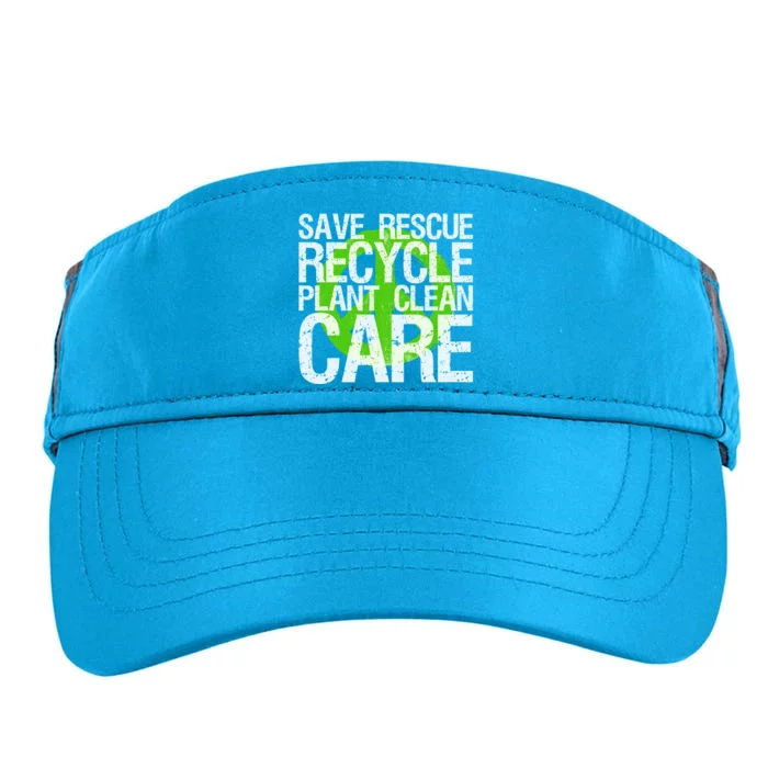 Save Rescue Recycle Plant Clean Care Gift Earth Awareness Gift Adult Drive Performance Visor