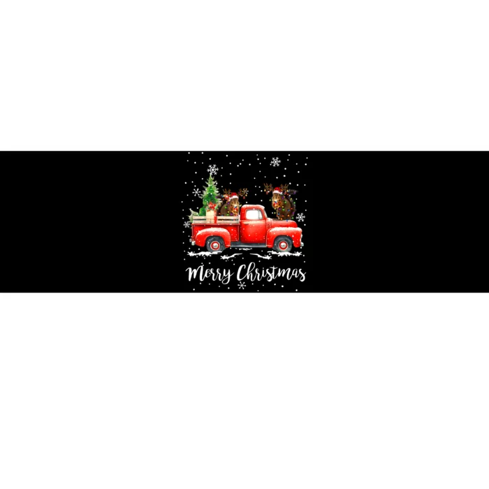 Squirrel Riding Red Truck Christmas Decorations Pajama Bumper Sticker