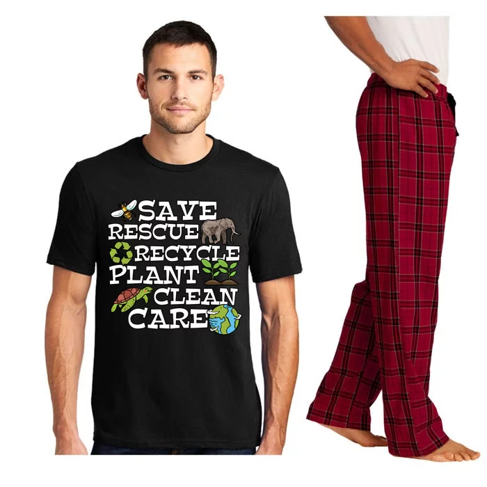 Save Rescue Recycle Plant Clean Care Earth Day Anniversary Cute Gift Pajama Set