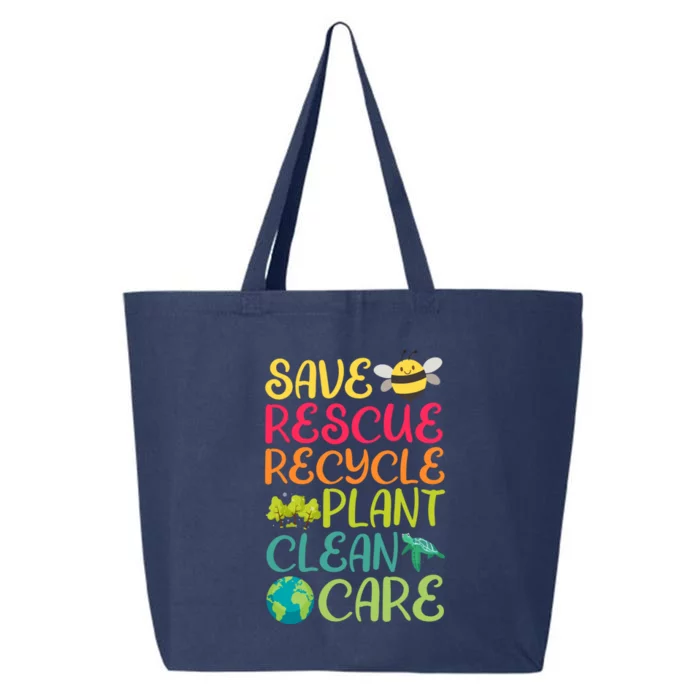 Save Rescue Recycle Plant Clean Care Environtalist Gift 25L Jumbo Tote