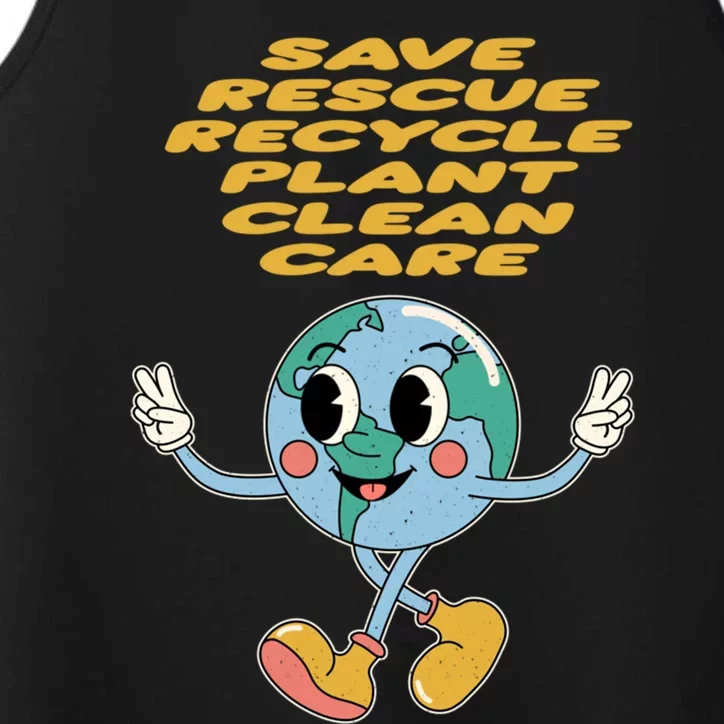 Save Rescue Recycle Plant Clean Care Forest Ecology Jungle Gift Performance Tank