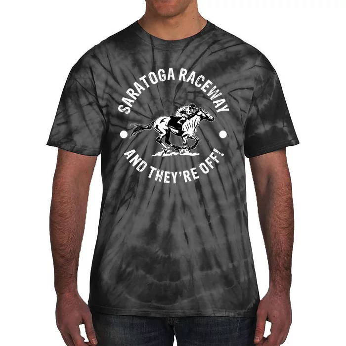 Saratoga Raceway Racetrack Horse Racing Equestrian NY Derby Tie-Dye T-Shirt