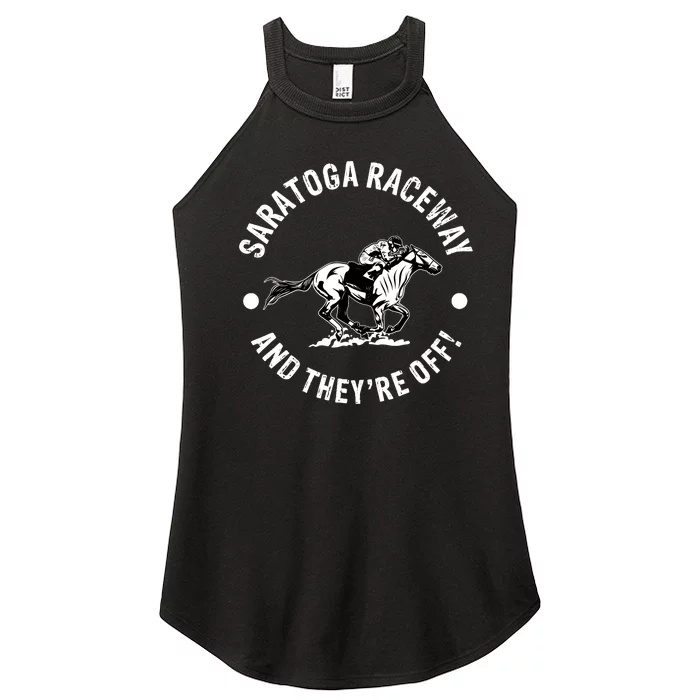 Saratoga Raceway Racetrack Horse Racing Equestrian NY Derby Women’s Perfect Tri Rocker Tank