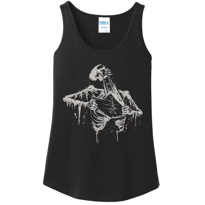 Skeleton Ripping Rib Cage Vintage 90s Ladies Essential Tank