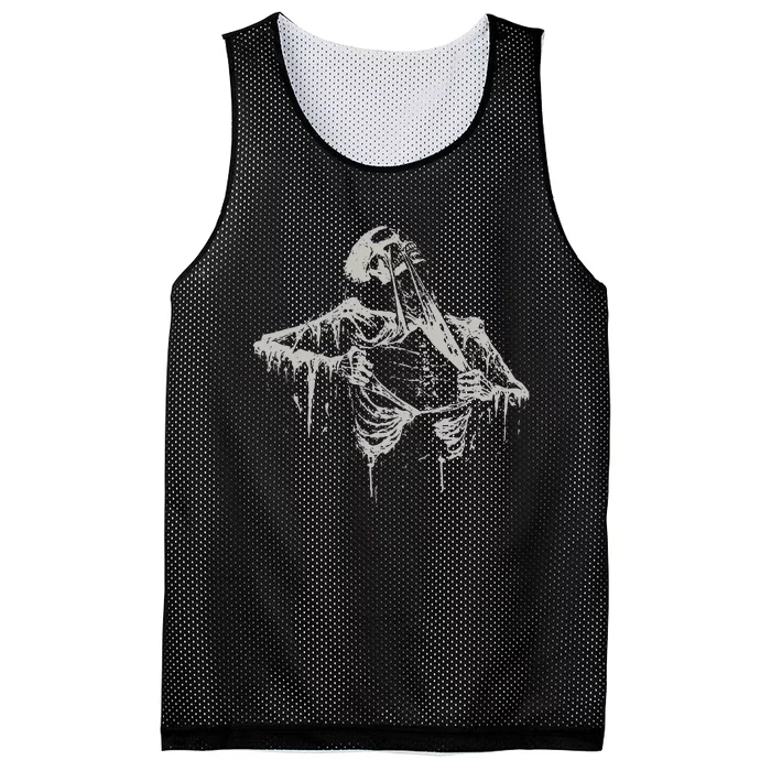 Skeleton Ripping Rib Cage Vintage 90s Mesh Reversible Basketball Jersey Tank