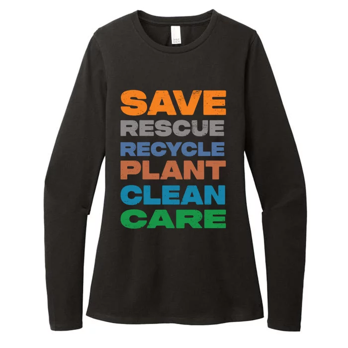 Save Rescue Recycle Plant Clean Care Great Gift Womens CVC Long Sleeve Shirt