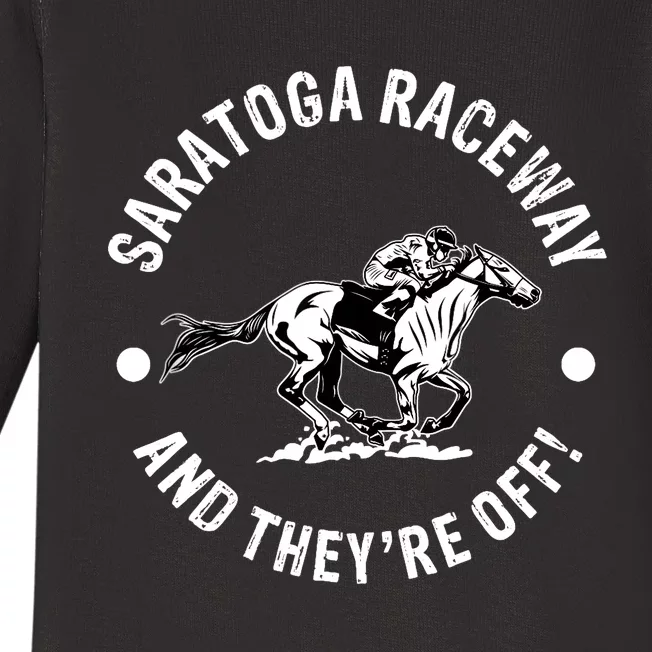 Saratoga Raceway Racetrack Horse Racing Equestrian NY Derby Baby Long Sleeve Bodysuit