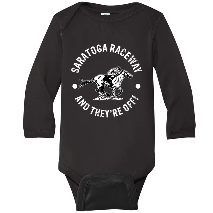 Saratoga Raceway Racetrack Horse Racing Equestrian NY Derby Baby Long Sleeve Bodysuit