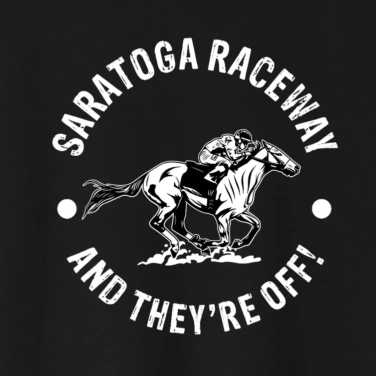 Saratoga Raceway Racetrack Horse Racing Equestrian NY Derby Women's Crop Top Tee