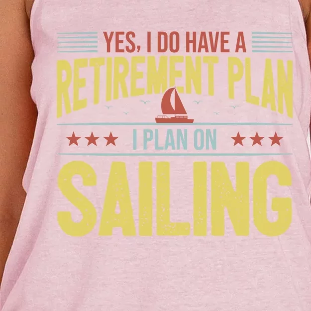 Sailing Retiret Retiree Pension Retired Old Gift Boating Gift Women's Knotted Racerback Tank