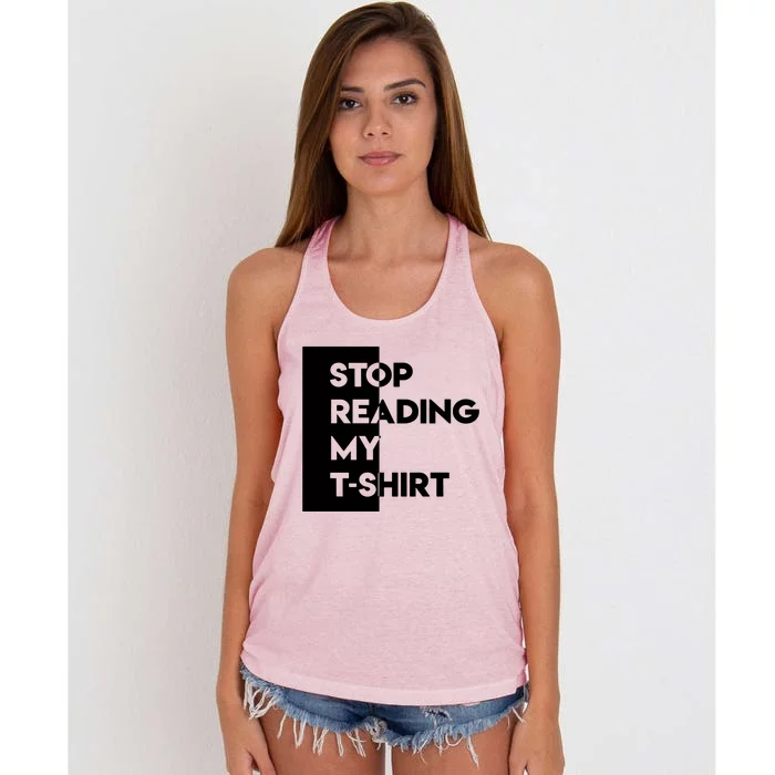 Stop Reading Women's Knotted Racerback Tank