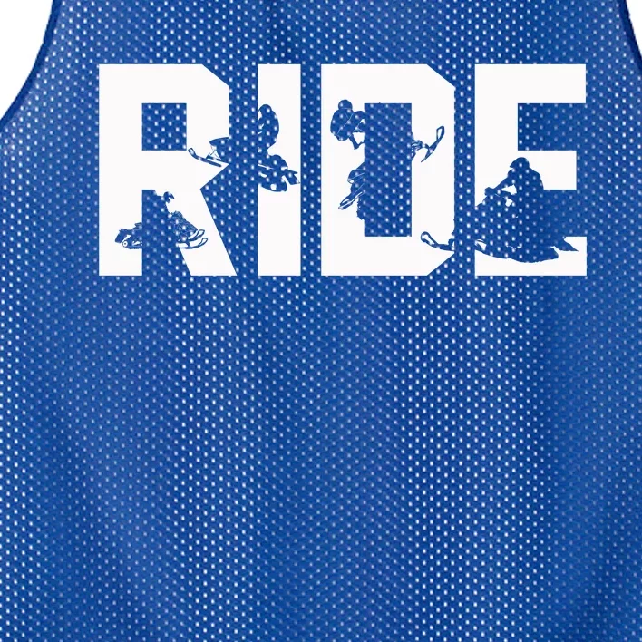 Snowmobile Ride Snowmobiling Winter Sport Gift Mesh Reversible Basketball Jersey Tank