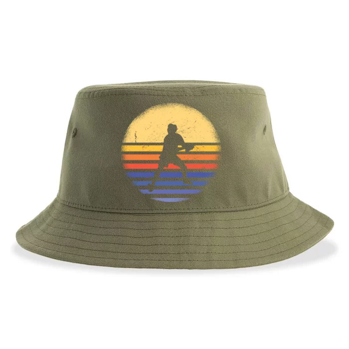 Sport Retro Sunset Ultimate Frisbee Meaningful Gift Sustainable Bucket Hat