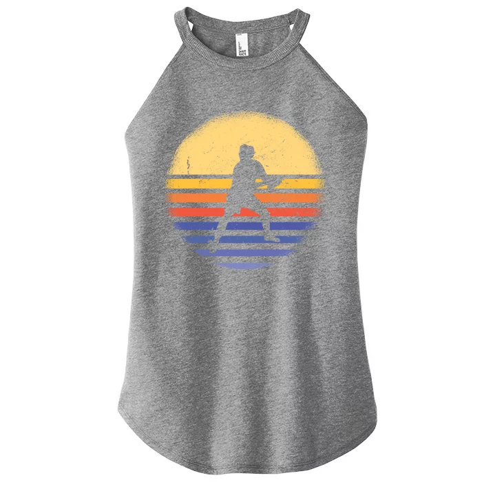 Sport Retro Sunset Ultimate Frisbee Meaningful Gift Women’s Perfect Tri Rocker Tank