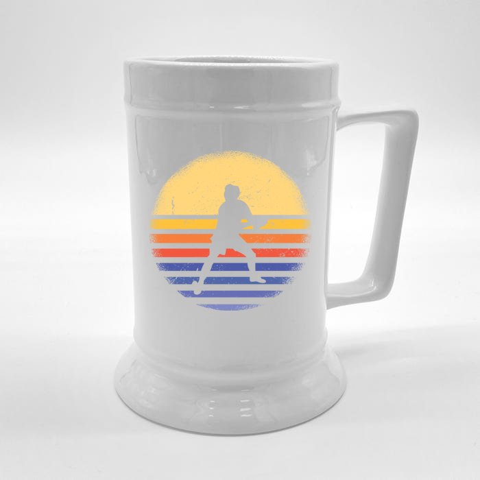 Sport Retro Sunset Ultimate Frisbee Meaningful Gift Front & Back Beer Stein