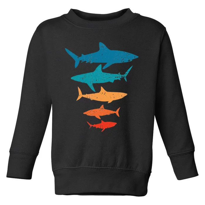 Shark Retro Shark Shark Lover Gift Shark Toddler Sweatshirt