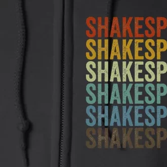 Shakespeare Retro Full Zip Hoodie