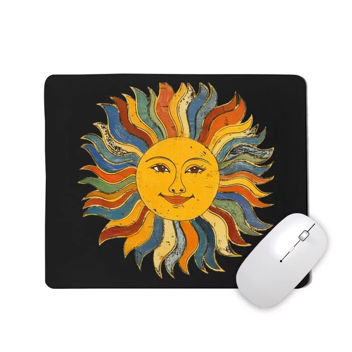 Sun Retro Sunshine Vintage Hippie Heart Gypsy Soul 1969 1970 Mousepad