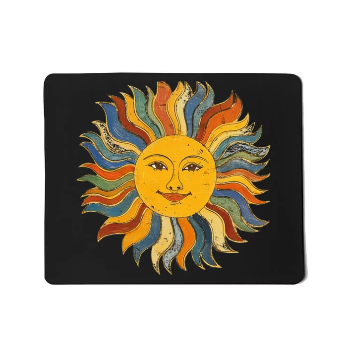 Sun Retro Sunshine Vintage Hippie Heart Gypsy Soul 1969 1970 Mousepad