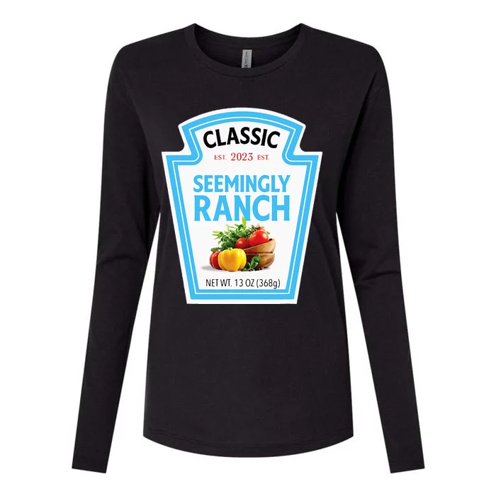 Seemingly Ranch Sauce Dressing Halloween Costume Matching Womens Cotton Relaxed Long Sleeve T-Shirt