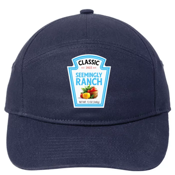 Seemingly Ranch Sauce Dressing Halloween Costume Matching 7-Panel Snapback Hat