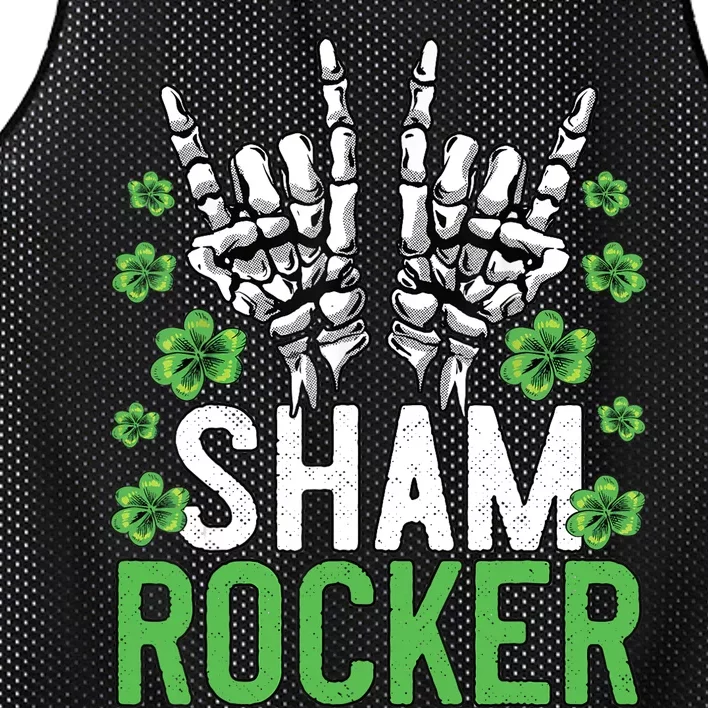 Sham Rocker St Patricks Day Outfit For Rock Fans Mesh Reversible Basketball Jersey Tank