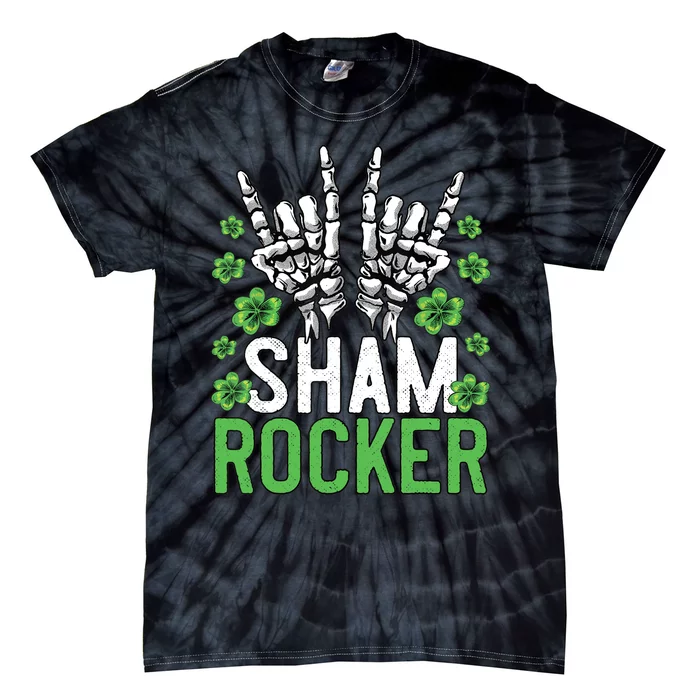 Sham Rocker St Patricks Day Outfit For Rock Fans Tie-Dye T-Shirt