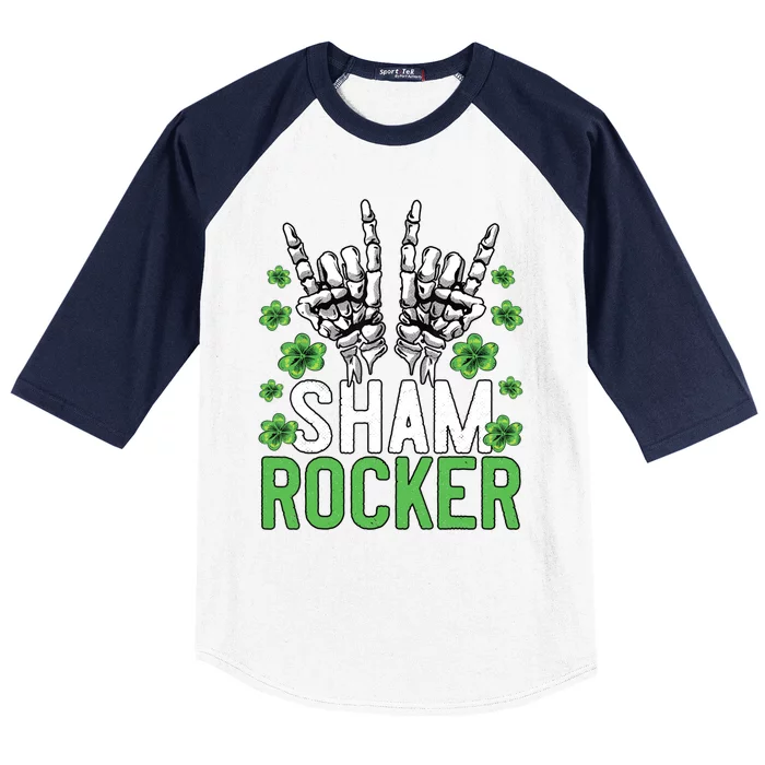 Sham Rocker St Patricks Day Outfit For Rock Fans Baseball Sleeve Shirt