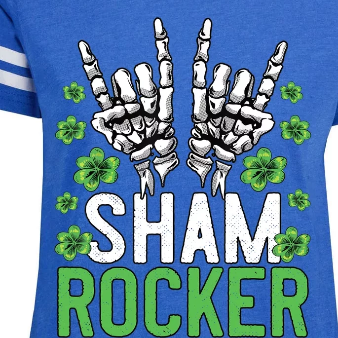 Sham Rocker St Patricks Day Outfit For Rock Fans Enza Ladies Jersey Football T-Shirt