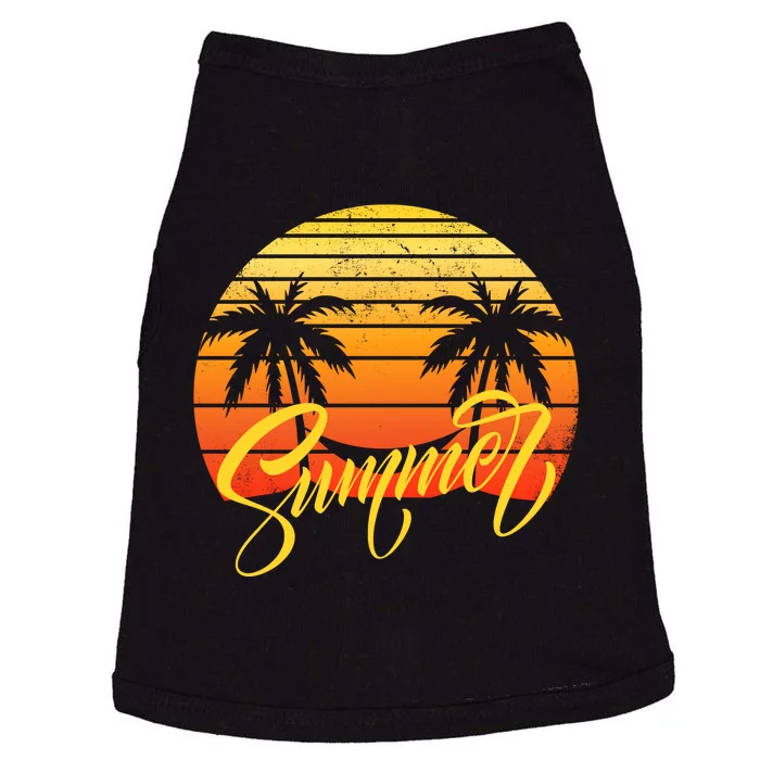 Summer Retro Sunset Tropical Doggie Tank