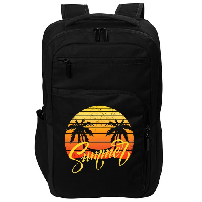 Summer Retro Sunset Tropical Impact Tech Backpack