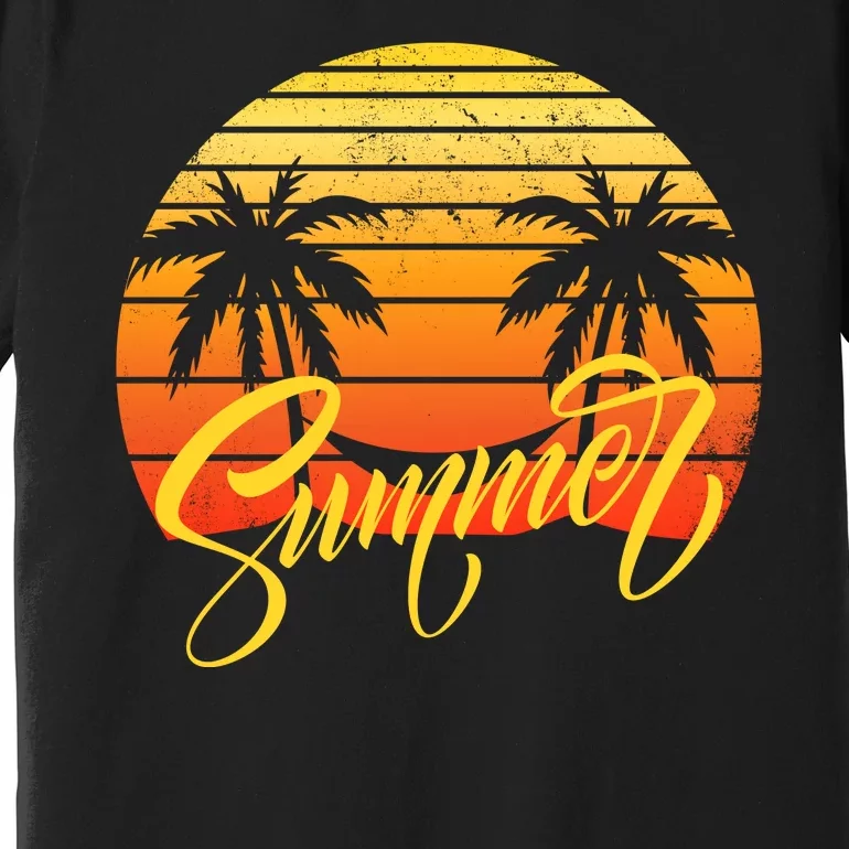 Summer Retro Sunset Tropical Premium T-Shirt