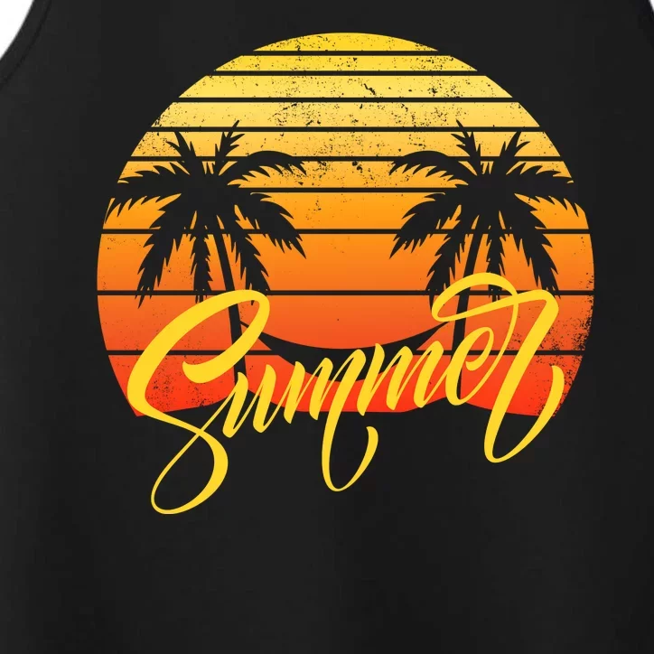 Summer Retro Sunset Tropical Performance Tank