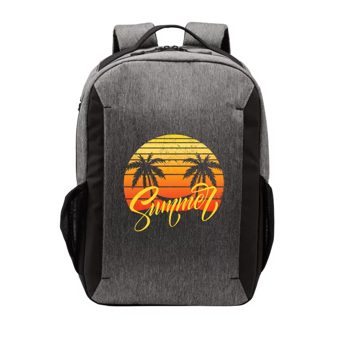 Summer Retro Sunset Tropical Vector Backpack