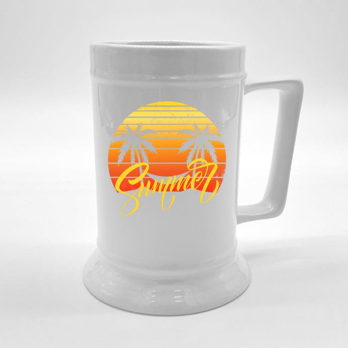 Summer Retro Sunset Tropical Front & Back Beer Stein