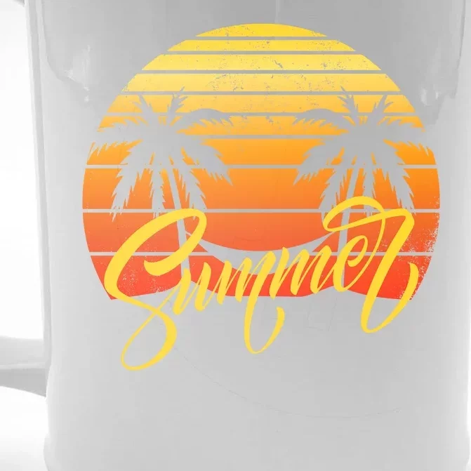 Summer Retro Sunset Tropical Front & Back Beer Stein