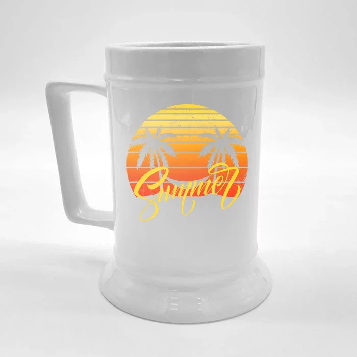 Summer Retro Sunset Tropical Front & Back Beer Stein