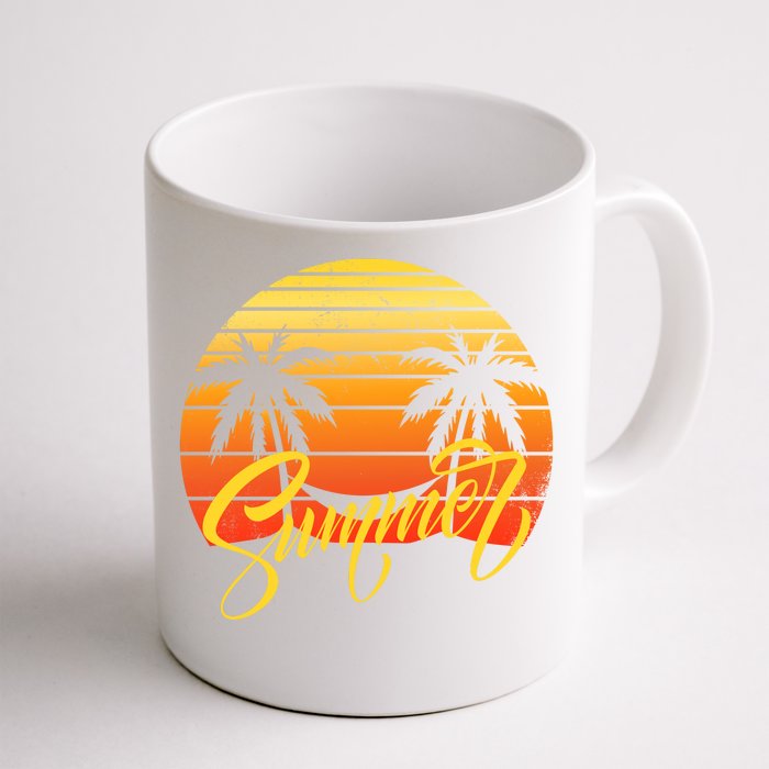 Summer Retro Sunset Tropical Front & Back Coffee Mug